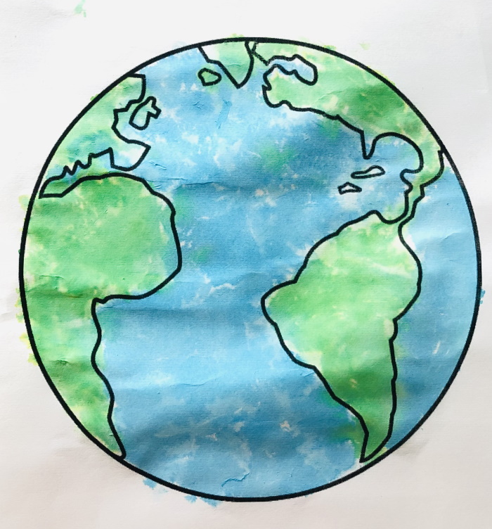 Earth Day Craft with Tissue Paper